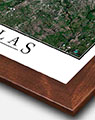 Dallas Fort Worth City Wall Map with Walnut Wood Frame