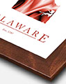 Delaware Artistic Map with Walnut Wood Frame
