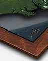 Wall Map of North Carolina Topography with Walnut Wood Frame