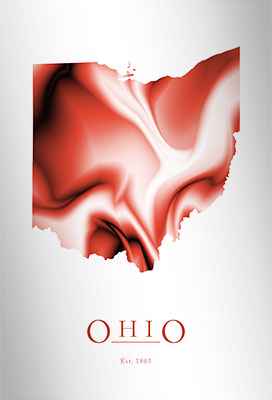 Artistic Poster of Ohio Map