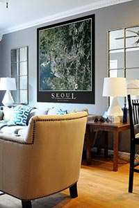Seoul Aerial Map as Home Decor