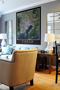 Tokyo Aerial Map as Home Decor