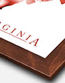 West Virginia Artistic Map with Walnut Wood Frame