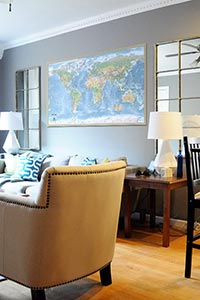 Natural World Physical Map as Home Decor