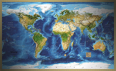 Satellite Image Map of the World