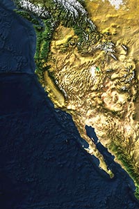 World Satellite Map Poster Detail